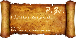 Pátkai Zsigmond névjegykártya